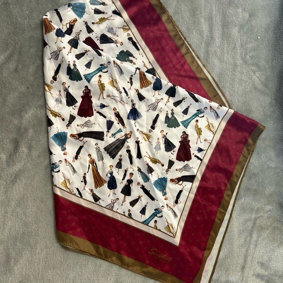 Simplicity Accessories - Simplicity Vintage Women’s Silky Scarf Wrap Burgundy Gold Women Dresses Pattern